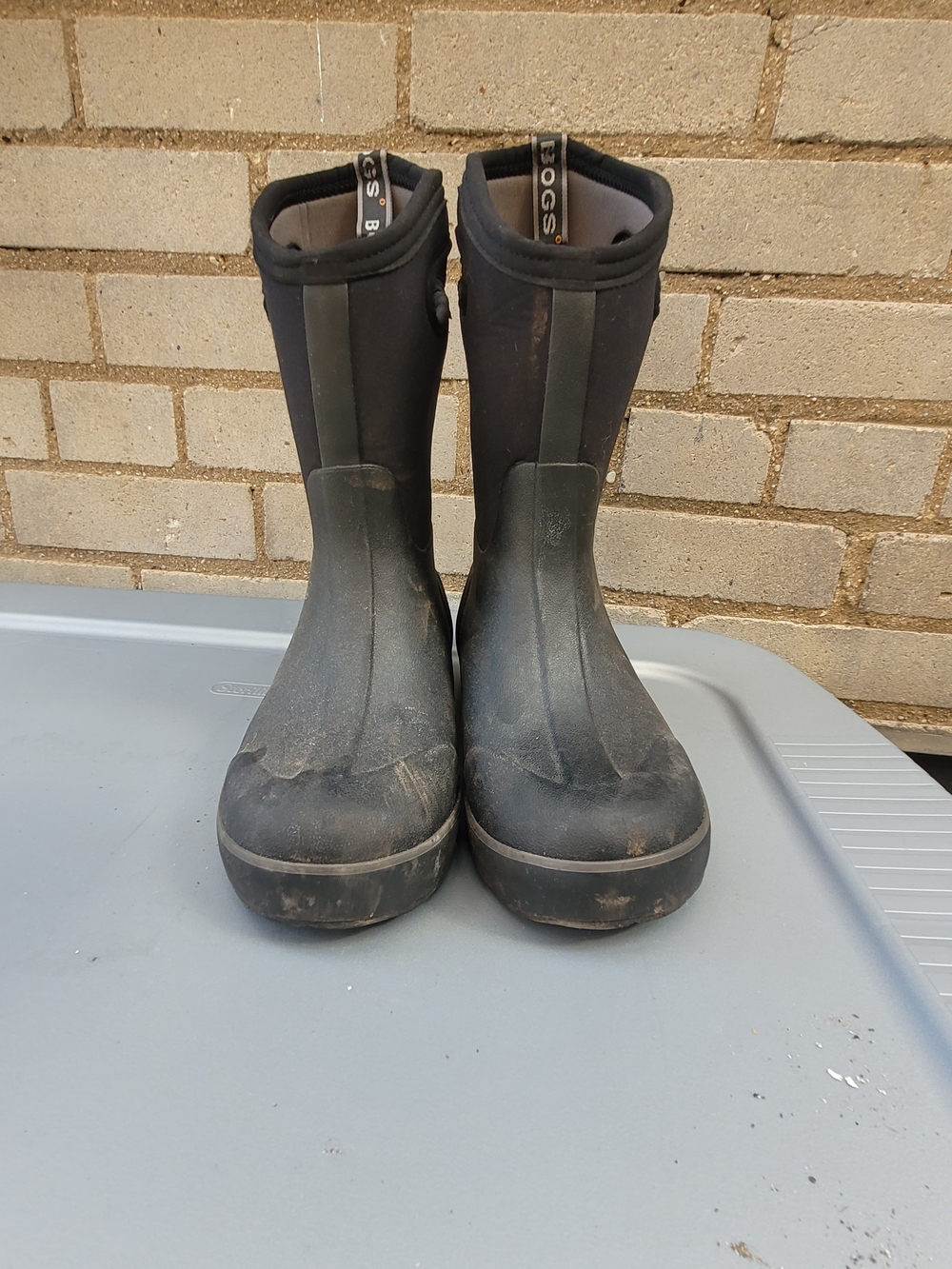 Bogs Kids Black Waterproof Rain Boots Youth Sz 5 GUC